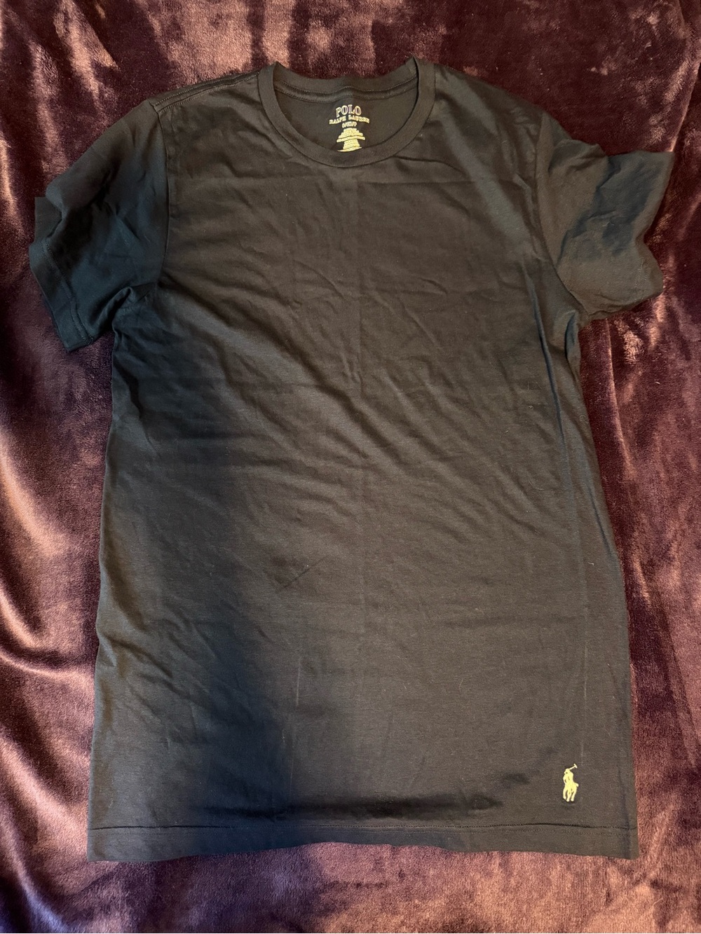 Polo by Ralph Lauren Men’s Black Crewneck Tee with Gold Pony